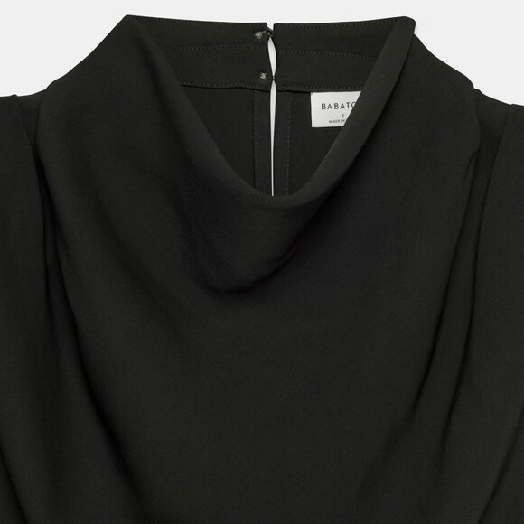 ARITZIA BABATON CARTER TOP SLEEVELESS SHELL DRESSY DRAPED COWL TANK XS BLACK NWT - Picture 3 of 10